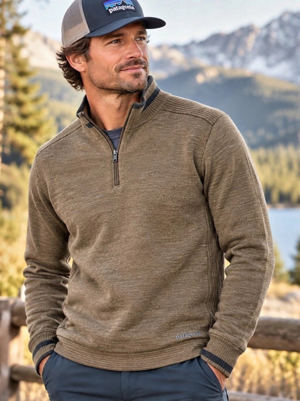 Patagonia Men's Merino 1/4-Zip Sweater Brown Size Large